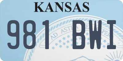 KS license plate 981BWI
