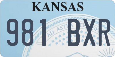 KS license plate 981BXR