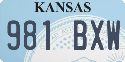 KS license plate 981BXW