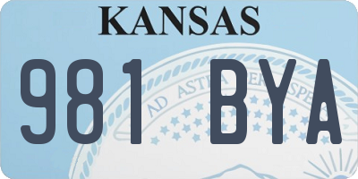 KS license plate 981BYA