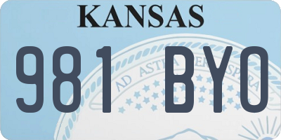 KS license plate 981BYO