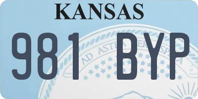 KS license plate 981BYP