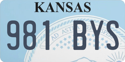 KS license plate 981BYS