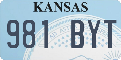 KS license plate 981BYT