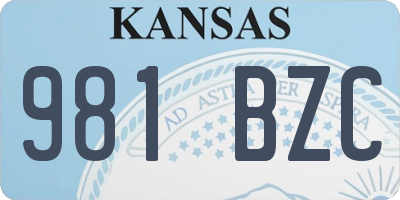 KS license plate 981BZC