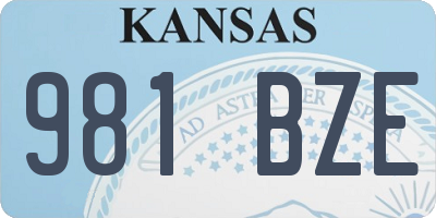 KS license plate 981BZE