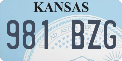 KS license plate 981BZG