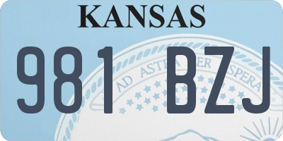 KS license plate 981BZJ
