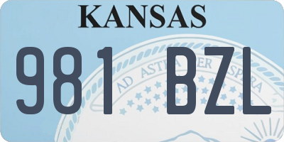 KS license plate 981BZL