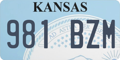 KS license plate 981BZM