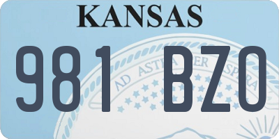 KS license plate 981BZO