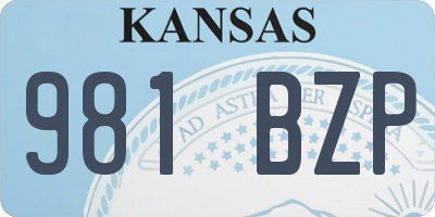 KS license plate 981BZP