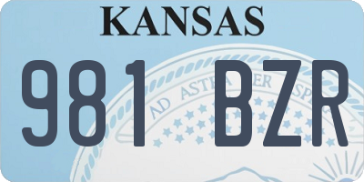 KS license plate 981BZR