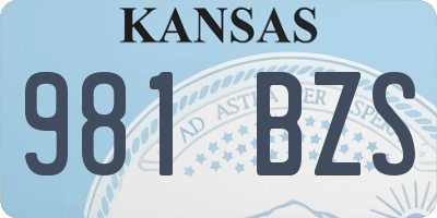 KS license plate 981BZS
