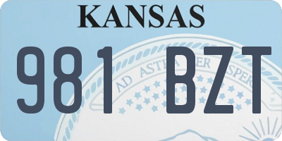 KS license plate 981BZT