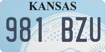 KS license plate 981BZU