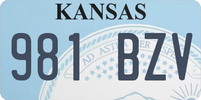 KS license plate 981BZV