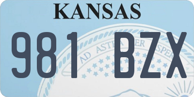 KS license plate 981BZX