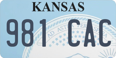 KS license plate 981CAC