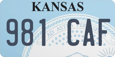 KS license plate 981CAF