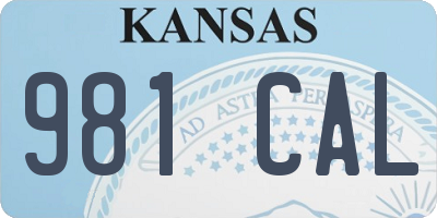 KS license plate 981CAL