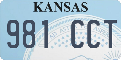 KS license plate 981CCT