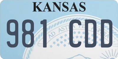 KS license plate 981CDD