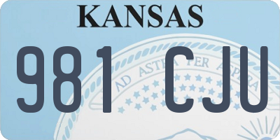 KS license plate 981CJU