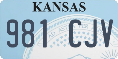 KS license plate 981CJV