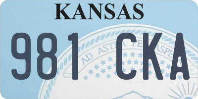 KS license plate 981CKA
