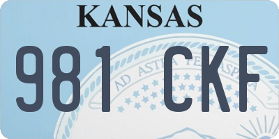 KS license plate 981CKF