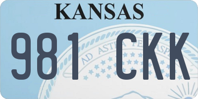 KS license plate 981CKK