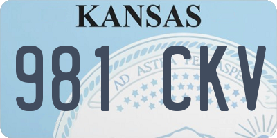 KS license plate 981CKV