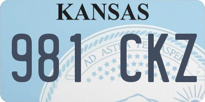 KS license plate 981CKZ