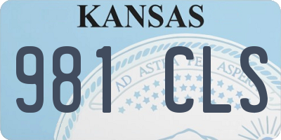 KS license plate 981CLS