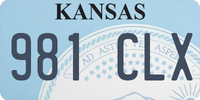 KS license plate 981CLX