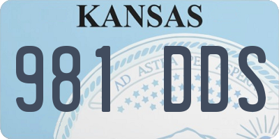 KS license plate 981DDS
