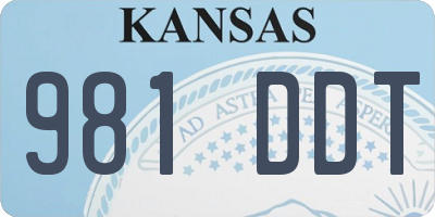 KS license plate 981DDT