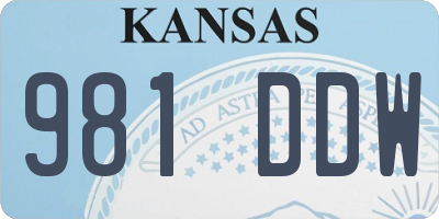 KS license plate 981DDW