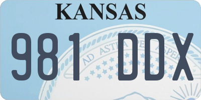KS license plate 981DDX