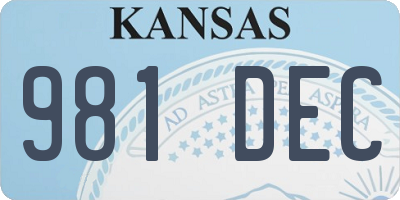 KS license plate 981DEC