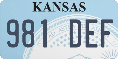 KS license plate 981DEF