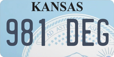 KS license plate 981DEG