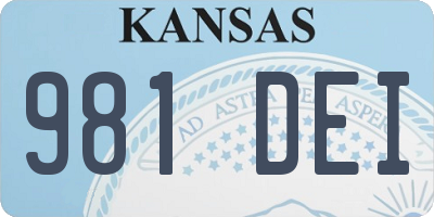 KS license plate 981DEI
