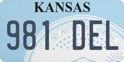 KS license plate 981DEL