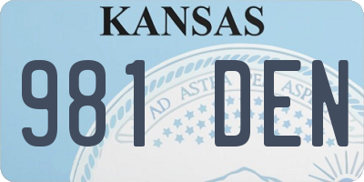 KS license plate 981DEN