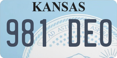 KS license plate 981DEO