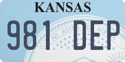 KS license plate 981DEP