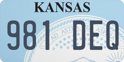 KS license plate 981DEQ