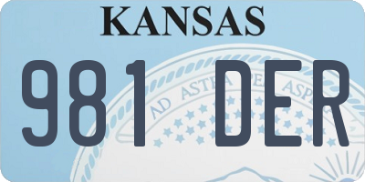 KS license plate 981DER